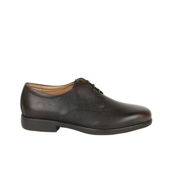 Salvatore Ferragamo Men's Fulvio Dark Brown Pebble Leather Oxford Shoes (9.5 EE)